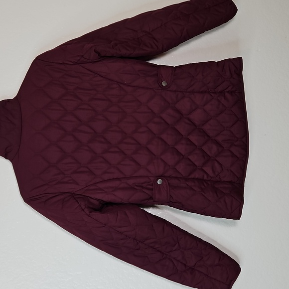 Eddie Bauer Burgundy Quilted Jacket Women’s M | Lightweight Puffer Coat Wine Red - Picture 8 of 13